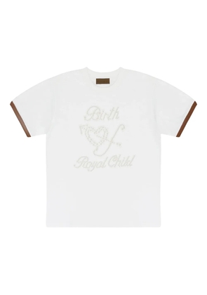 BIRTH OF ROYAL CHILD pearl-embellished short-sleeve top - White