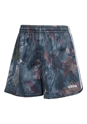 adidas Originals leaf-print side-stripe shorts - Black