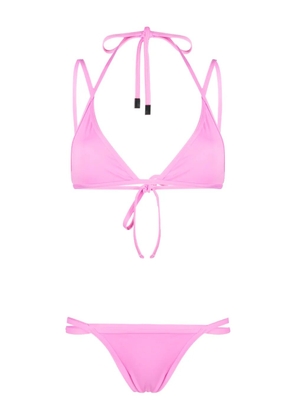 The Attico strap-detailed bikini set - Pink
