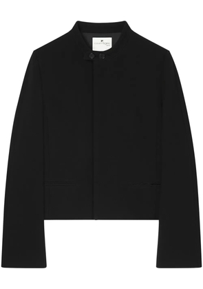 Courrèges logo-patch crepe jacket - Black