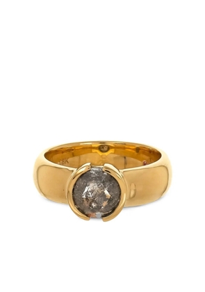 NIMO WITH LOVE 18K yellow gold Chubby diamond and sapphire ring