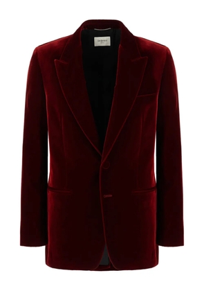 Saint Laurent velvet single-breasted blazer - Red