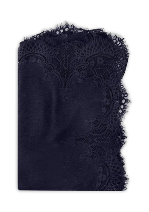 Janavi India lace-trimmed scarf - Blue