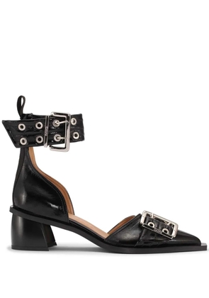 GANNI buckled faux-leather pumps - Black