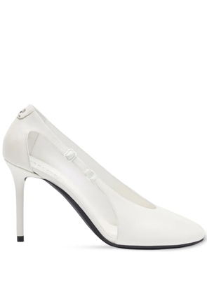 Courrèges 100mm Oblique leather pumps - White