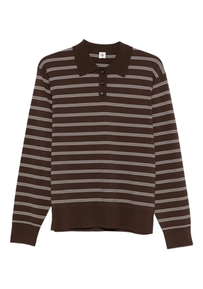 The Garment Madison striped buttoned polo shirt - Brown