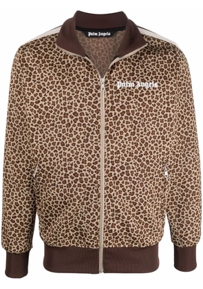 Palm Angels leopard jacquard zipped jacket - Neutrals