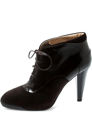 Tod's pre-owned 100mm lace-up suede boots - Brown