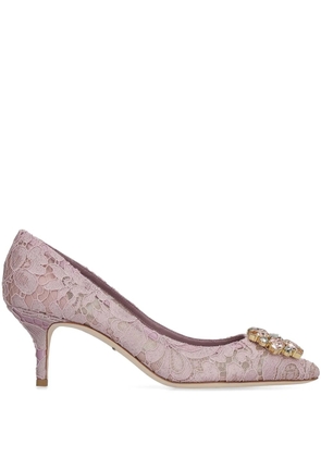 Dolce & Gabbana Rainbow Lace 60mm brooch-detail pumps - Pink