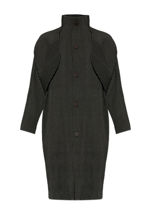 Homme Plissé Issey Miyake pleated single-breasted coat - Brown