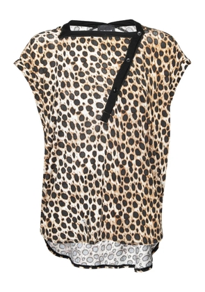 Just Cavalli Vintage leopard-print asymmetric blouse - Brown