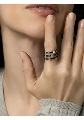 Mattia Cielo triple-band diamond ring - Black