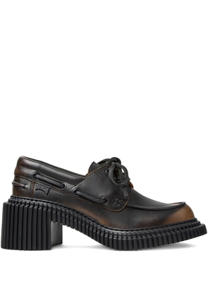 Camper Pix London leather platform boat shoes - Black