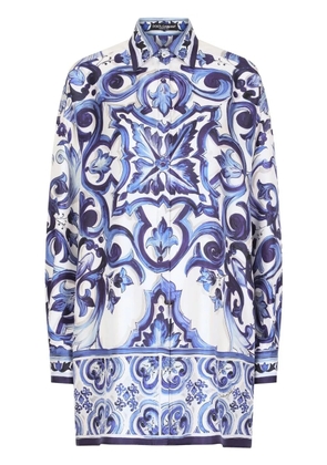 Dolce & Gabbana Majolica-print silk shirt - Blue