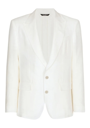 Dolce & Gabbana linen single-breasted blazer - White