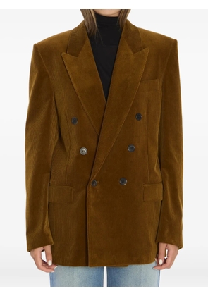 Saint Laurent corduroy double-breasted blazer - Brown