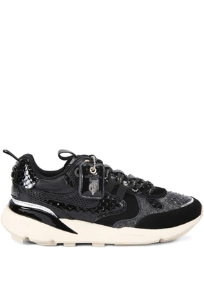 Kurt Geiger London Kurt Runner snake-embossed mesh sneakers - Black
