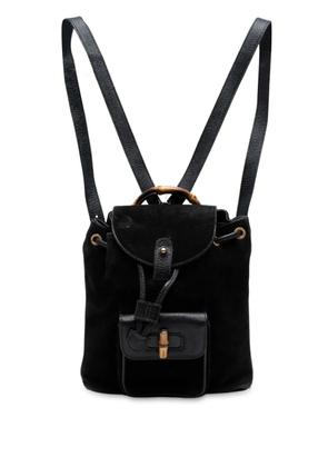 Gucci Pre-Owned 20th Century Suede Bamboo backpack - Black