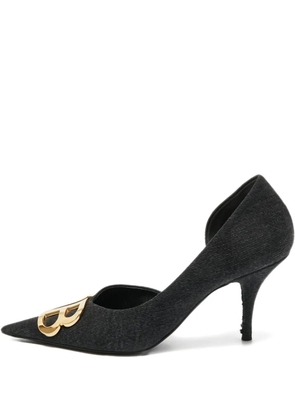 Balenciaga Pre-Owned logo denim pumps - Black