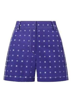 Tory Burch Twill Camp printed shorts - Blue