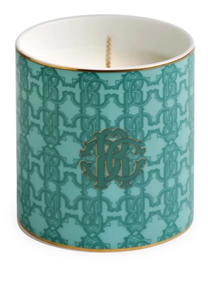 Roberto Cavalli Home Turquoise Monogram scented candle (270g) - Blue