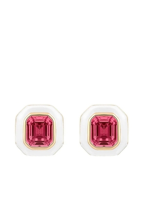 Goshwara 18K yellow gold square-cut rubellite earrings
