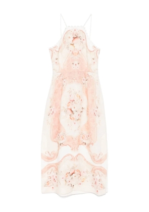 TWINSET printed linen midi dress - Neutrals