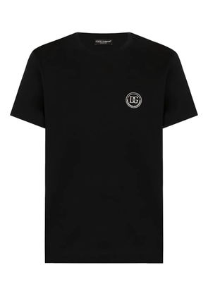 Dolce & Gabbana logo-embroidered T-shirt - Black