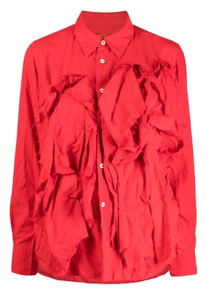 Comme Des Garçons appliqué-detail long-sleeve shirt - Red