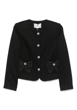 NISSA bow-detail jacket - Black