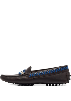 Tod's Vintage Pre-owned leather stitching loafers - Brown