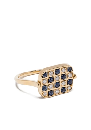 Wouters & Hendrix Gold 18K yellow gold Mosaic sapphire and diamond ring