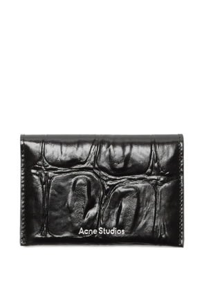 Acne Studios embossed leather card holder - Black