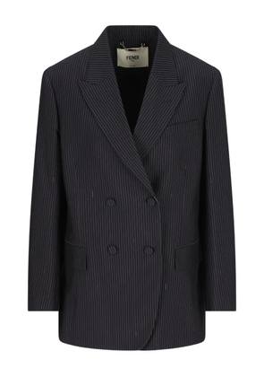 FENDI pinstripe flap-pocket blazer - Blue