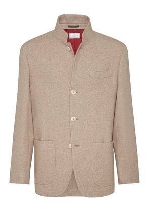 Brunello Cucinelli stand-up collar pocket blazer - Neutrals