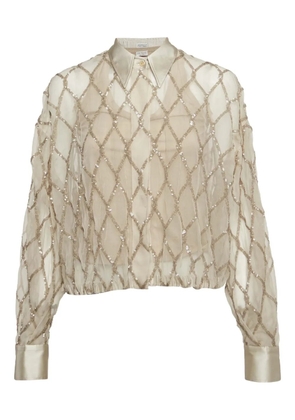 Brunello Cucinelli Vintage sequins diamond shirt - Neutrals