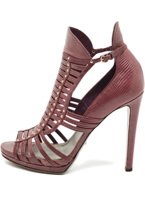 Sergio Rossi textured-leather strappy sandals - Purple