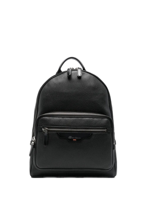 Santoni pebble-leather backpack - Black