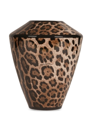 Dolce & Gabbana large leopard-print amphora vase - Brown