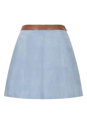 Marni nappa-waistband suede midi skirt - Blue