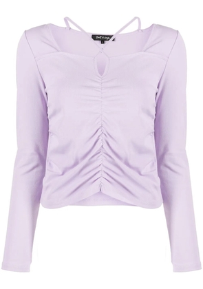 tout a coup ruched cotton T-Shirt - Purple