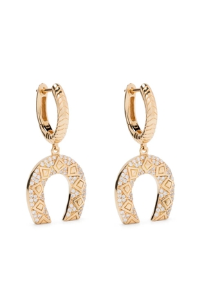 Harwell Godfrey 18kt yellow gold Horseshoe diamond drop earrings