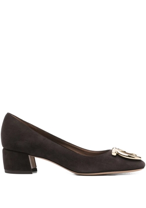 Ferragamo 40mm Gancini-embellished block-heel pumps - Brown
