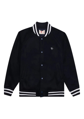 Emotionally Unavailable melting-heart varsity jacket - Black