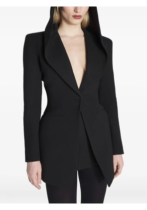Mugler hooded padded-shoulder jacket - Black