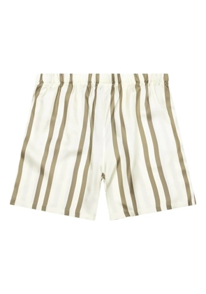 John Elliott striped-pattern silk shorts - Neutrals