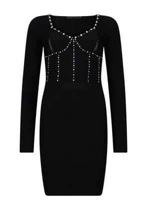 LIU JO embellishment knit mini dress - Black
