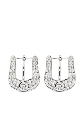 Roses Metals 14kt white gold buckle-motif diamond earrings - Silver