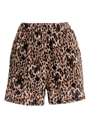 Agua Bendita Watts Quilt leopard-print shorts - Brown