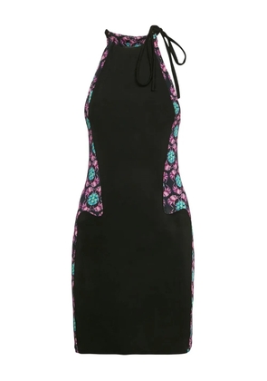 Just Cavalli Vintage floral-print halterneck mini dress - Black